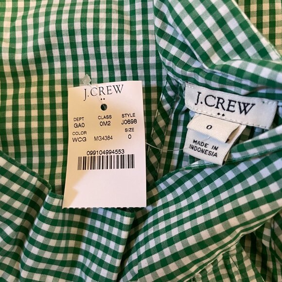 NWT JCrew Green Plaid Tie Neck Halter Tank - Picture 2 of 3